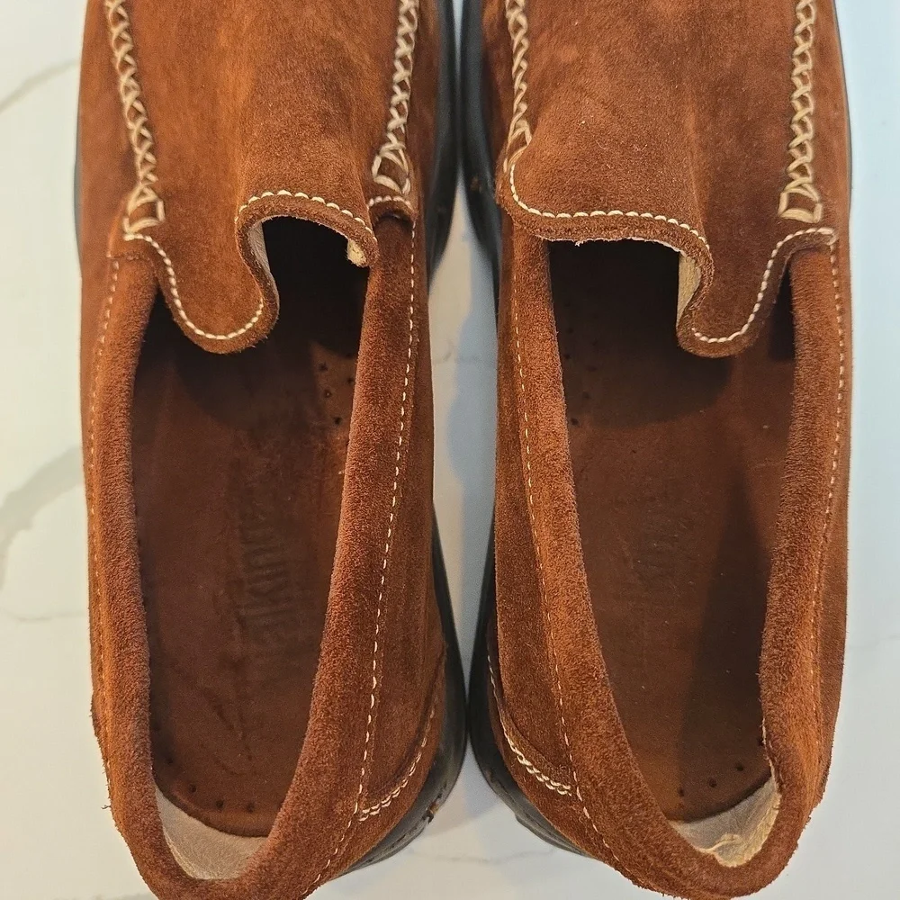Walkings Made In Italy Brown Suede Slip On Square Toe Loafers Size 9